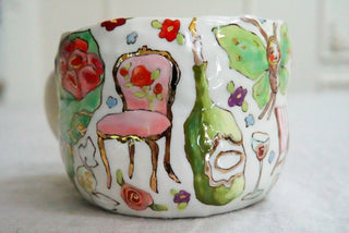 Pink Beach Chair 18 oz Mug