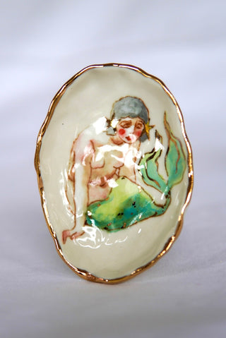 "Siren & Two Stars" 3.8 in Trinket Dish