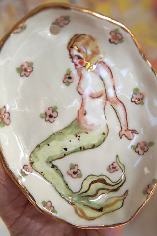 "Vintage Siren" Porcelain Painting