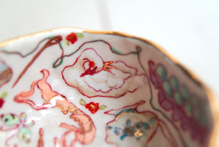 “White Kitty, Sleepy Train” Treasure Bowl