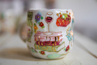 “Kitty and Two Butterflies” 14 oz Mug