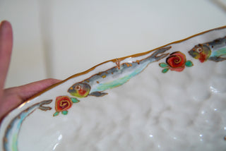 SECONDS: “Fish & Rosettes" 9.5 in Olive Dish