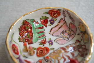 Kitty & Two Lipsticks Treasure Dish 4"