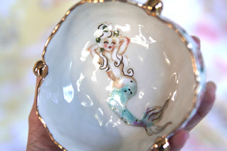 "Mermaid & Pink Rosettes" Treasure Bowl