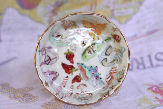 "Sleeping Moon Kitty" Treasure Bowl