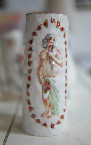 "Nymph with Bouquet" 7.9" Vessel