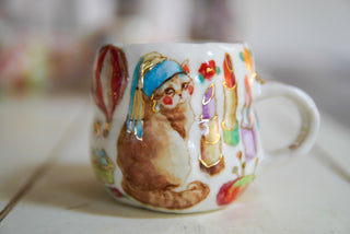“Kitty with Pearl Earring” 14 oz Mug