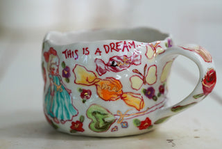 Girl in Striped Dress Mug 8 oz