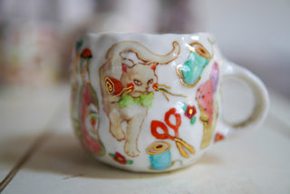 “Kitty with Rose” 14 oz Mug