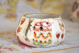 "Tabby on Striped Chair" Treasure Bowl