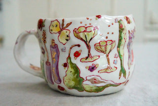 Orange Kitty & Pink Flamingo 17 oz Mug