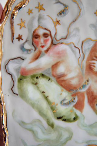 "Two Sirens" Porcelain Painting