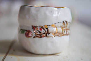 Kitty and One Rose 12 oz Mug