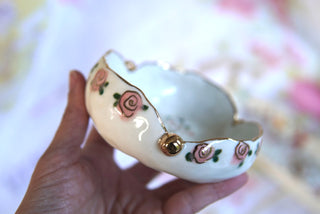 "Mermaid & Pink Rosettes" Treasure Bowl