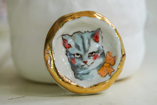 Kitty Trinket Dish 2.3 in