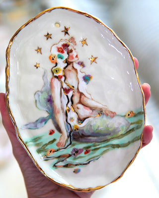 “Siren with Halo” Porcelain Painting