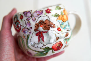 “Sheep with Red Bow” 14 oz Mug