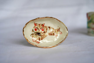 "Striped Kitty" 3.8 in Trinket Dish