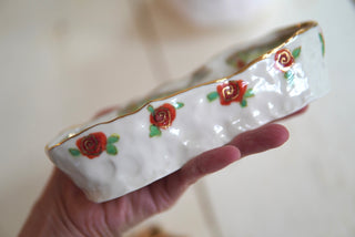 "Fish & Rosettes" 7 in Olive Dish