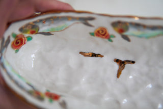 SECONDS: “Fish & Rosettes" 9.5 in Olive Dish