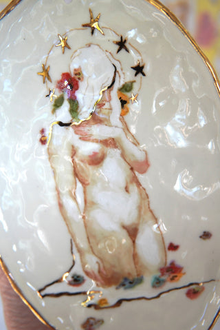 “Water Nymph” Original Porcelain Painting