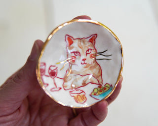 “Kitty with Whiskey” 2.5" Treasure Dish