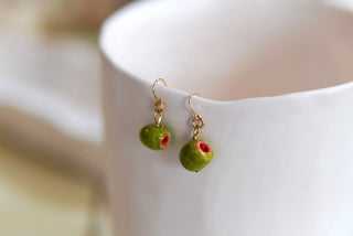 "Olive" 1.2 cm Charm Dangle Earrings (Pair)