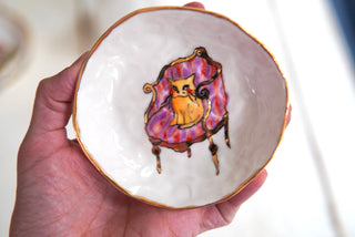 “Tabby on Purple Chair” Small Trinket Dish