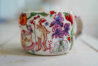 "Lamb & Irises" 14 oz Mug