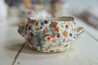 "Two Kitties" Bowl with Handles