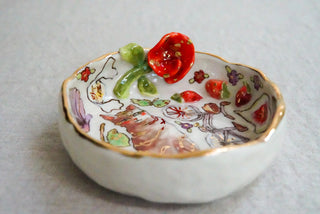 Kitty & Pink Bicycle Treasure Dish 4.6"