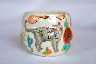 "Grey Kitty & Gummy Bears" 11 oz Mug