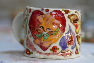 Little Lamb & Heart Kitty 13 oz Mug
