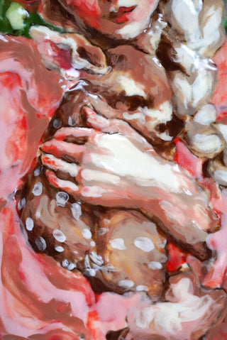 "Her Fawn" Porcelain Wall Painting 8" x 5.4"