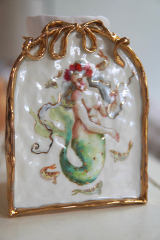 "Siren with Rose Crown" Porcelain Painting