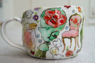 Pink Beach Chair 18 oz Mug