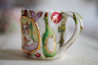 Kitty with Cupcake Portrait 9 oz Mug