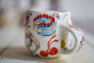 “Pink Siren, Striped Chair” 9 oz Mug