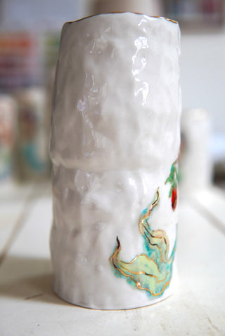 "Siren with Long Stem Rose" 7" Vessel