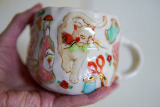 “Kitty with Rose” 14 oz Mug