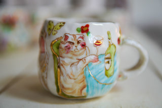 “Kitty with Pinot” 15 oz Mug