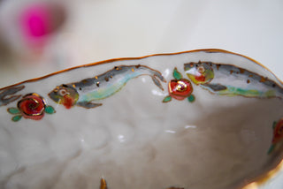 SECONDS: “Fish & Rosettes" 9.5 in Olive Dish