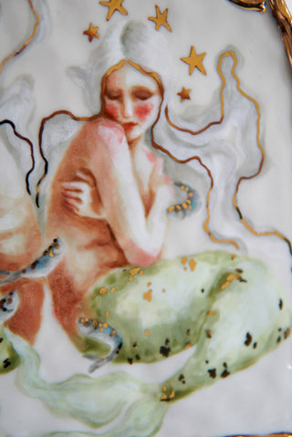 "Two Sirens" Porcelain Painting