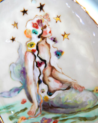 “Siren with Halo” Porcelain Painting