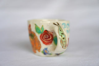 "Orange Kitty & Pear" 7 oz Teacup