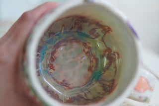 SECONDS: "Kitty & Two Turquoise Butterflies" 16 oz Mug