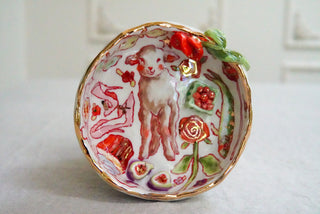Lamb & Rose Treasure Dish 4"