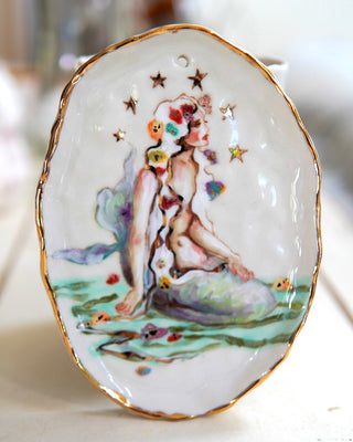 “Siren with Halo” Porcelain Painting