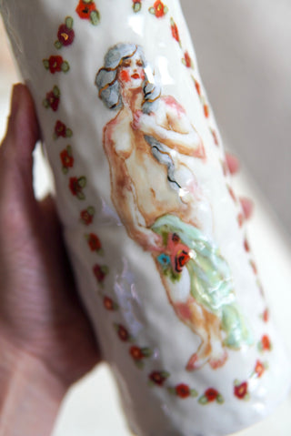 "Nymph with Bouquet" 7.9" Vessel