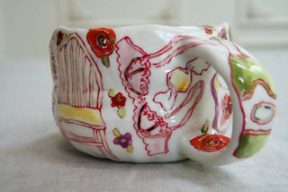 Orange Kitty & Yellow Chair 12 oz Mug